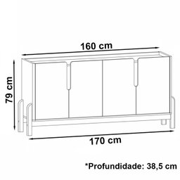 Cristaleira 050519 e Buffet 050518 para Sala Off White Cedro Dcasa - 4