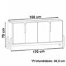 Cristaleira 050519 e Buffet 050518 para Sala Off White Cedro Dcasa - 4
