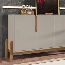 Cristaleira 050519 e Buffet 050518 para Sala Off White Cedro Dcasa - 6