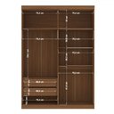 Ver imagem 3 de Guarda-roupa Casal Loanda 4 Portas 2 Gavetas Ripado Flex Jatoba/grafite com Espelho - Pnr Móveis