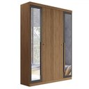 Ver imagem 6 de Guarda-roupa Casal Loanda 4 Portas 2 Gavetas Ripado Flex Jatoba/grafite com Espelho - Pnr Móveis