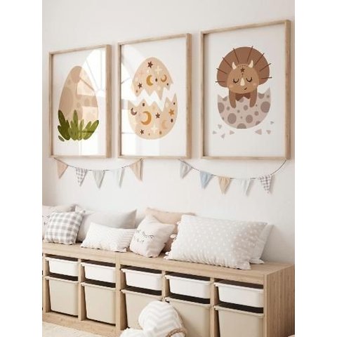 Kit 3 Quadros Decorativos Infantil Animais Safari No9