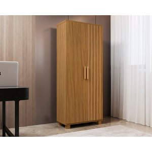 Multiuso Paris Nature com 2 Portas e Prateleiras Resistente de Mdf e Pés de Madeira