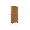 Multiuso Paris Nature com 2 Portas e Prateleiras Resistente de Mdf e Pés de Madeira - 3