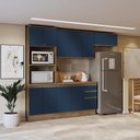 Ver imagem 5 de Armário de Cozinha Completa 100% Mdf 270cm Nogueira/azul Profundo Celeste Kappesberg