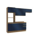 Ver imagem 2 de Armário de Cozinha Completa 100% Mdf 270cm Nogueira/azul Profundo Celeste Kappesberg