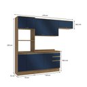Ver imagem 3 de Armário de Cozinha Completa 100% Mdf 270cm Nogueira/azul Profundo Celeste Kappesberg