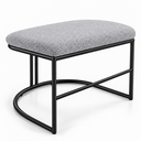Ver imagem 1 de Kit 2 Puf Poltrona Lua Premium Base Metal Preta Boucle Cinza Claro