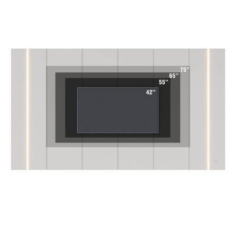 Painel para Tv até 75 Polegadas Maggiore com Led Off White Matte Colibri
