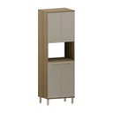 Ver imagem 1 de Paneleiro 70cm 4 Portas com 1 Nicho Microondas Isis Luciane Avelã-mocca Laca
