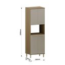 Ver imagem 3 de Paneleiro 70cm 4 Portas com 1 Nicho Microondas Isis Luciane Avelã-mocca Laca