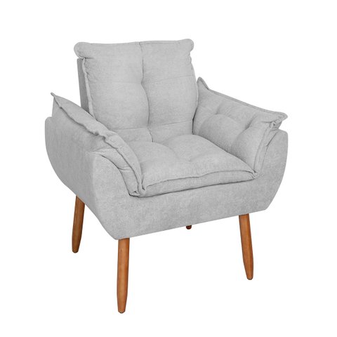 Cadeira Poltrona Orgânica Bouclê Sala Quarto - Balaqui Decor Cor:cinza