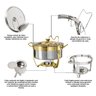 Rechaud Dourado Redondo Banho Maria Gourmet Aço Inox 8 Litros com Tampa de Vidro - Brinovar - 5