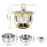 Rechaud Dourado Redondo Banho Maria Gourmet Aço Inox 8 Litros com Tampa de Vidro - Brinovar - 6