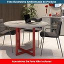 Ver imagem 2 de Mesa de Reunião Redonda P25 Pandin 110 Cm (largura) Tampo Mdp Cinza Pé Aço Tubular Vermelho