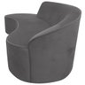Sofá Curvo 03 Lugares 210Cm Braço Esquerdo Eron Suede Cinza - 3
