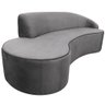 Sofá Curvo 03 Lugares 210Cm Braço Esquerdo Eron Suede Cinza - 5