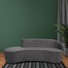 Sofá Curvo 03 Lugares 210Cm Braço Esquerdo Eron Suede Cinza - 9