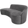 Sofá Curvo 03 Lugares 210Cm Braço Esquerdo Eron Suede Cinza - 1