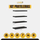 Ver imagem 3 de Kit 4 Prateleiras 30x10 Livros Decoração Parede - Preto