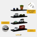 Ver imagem 4 de Kit 4 Prateleiras 30x10 Livros Decoração Parede - Preto