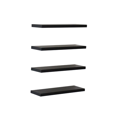 Kit 4 Prateleiras 30x10 Livros Decoração Parede - Preto