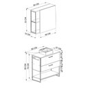 Ver imagem 2 de Kit Banheiro Gabinete com Cuba e Armário Suspenso com Espelho 1 Porta 2 Prateleiras Metal e MDP Mel