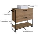 Ver imagem 4 de Kit Banheiro Gabinete com Cuba e Armário Suspenso com Espelho 1 Porta 2 Prateleiras Metal e MDP Mel