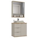 Ver mais imagens de Conjunto de Banheiro Completo com Gabinete, Cuba e Espelheira 57cm Belfast Bege/Nude