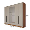 Ver imagem 2 de Guarda-Roupa Lorient 6 Portas 4 Gavetas com Espelho Freijó/Creme - Panorama Móveis