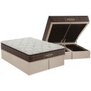 Ver imagem 1 de Cama Box Baú King: Colchão Anatômico Probel Guarda Costas Extra Firme + Base Crc Suede Clean (