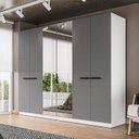 Ver imagem 1 de Guarda Roupa Casal 242,1cm 6 Portas com Espelho 240855 Lisboa Politorno Móveis