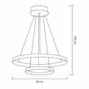 Ver imagem 2 de Lustre Pendente Moderno 2 Anéis 20 e 40cm Arco Ring Led 29w 6500k:dourado - Luz Branca Fria 6500k