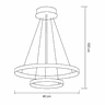 Lustre Pendente Moderno 2 Anéis 20 e 40cm Arco Ring Led 29w 6500k:dourado - Luz Branca Fria 6500k - 2