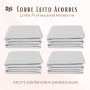 Ver imagem 4 de Kit 4 Pçs Cobre Leito Avulso Casal Padrão Profissional Acordes Hotelaria Micropercal 160 Fios: Branc