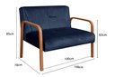 Ver imagem 3 de Sofá 2 Lugares Anita Namoradeira Braço Madeira - Suede Azul Marinho