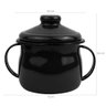 Açucareiro Esmaltado Ágata 239ml Porta Açúcar com Tampa e Alças Laterais Preto - 3
