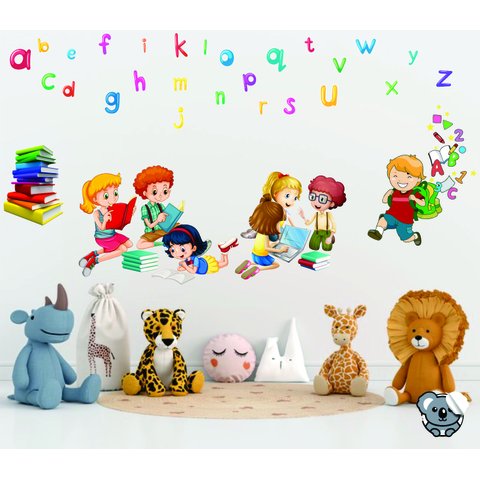 Adesivo Decorativo Escola e Espaço Kids Crianças e Livros
