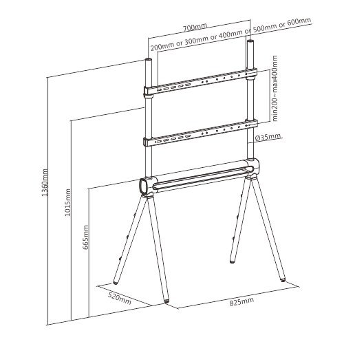 Pedestal Design Studio P/ Tvs de 43 a 70 - Space Grey - Elg - 4