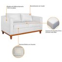 Ver imagem 4 de Kit Sofá 2 e 3 Lugares e 2 Poltronas Europa 180 Cm Suede - Amarena Móveis Branco