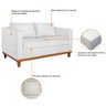 Kit Sofá 2 e 3 Lugares e 2 Poltronas Europa 180 Cm Suede - Amarena Móveis Branco - 4