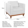 Kit Sofá 2 e 3 Lugares e 2 Poltronas Europa 180 Cm Suede - Amarena Móveis Branco - 12