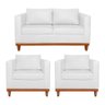 Kit Sofá 2 e 3 Lugares e 2 Poltronas Europa 180 Cm Suede - Amarena Móveis Branco - 2
