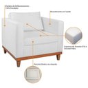Ver imagem 5 de Kit Sofá 2 e 3 Lugares e 2 Poltronas Europa 180 Cm Suede - Amarena Móveis Branco