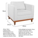 Ver imagem 6 de Kit Sofá 2 e 3 Lugares e 2 Poltronas Europa 180 Cm Suede - Amarena Móveis Branco