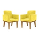Ver imagem 1 de Kit 02 Cadeiras C/base Mesa/estudos Poltrona Amarelo