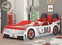 Ver imagem 1 de Cama Infantil Carros Fast Car Branco/ Vermelho Móveis Estrela C/ Colchão Gazin