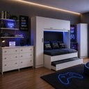 Ver imagem 1 de Quarto Infantil Modulado Bicama com Guarda-Roupa e Colchão/Cômoda/Sapateira Pulse Multimóveis