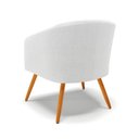 Ver imagem 3 de Kit 1 Sofá Namoradeira e 2 Poltronas Stella Bouclê Off White Pés Palito Castanho - D'Rossi