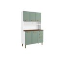 Ver imagem 1 de Cozinha Compacta Bella c/ 6 Portas e 2 Gavetas 120cm Verde - Bertolini